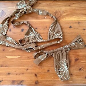 Stone Fox Swim Brown Floral Bikini
